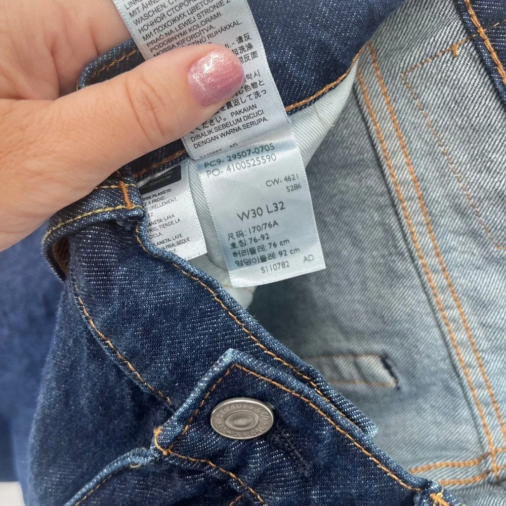 Levi 502 Taper Jeans Mens 30x32 Blue Denim Regular Fit Stretch Casual